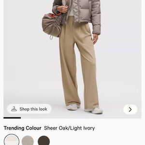 Lululemon NWT DAYDRIFT HIGH RISE TROUSER PINSTRIPE OAK/IVORY *short inseam xxxs